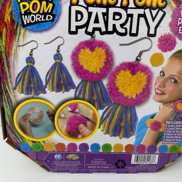 Pom Pom World Creative Kids DIY Pom Pom Earrings Jewelry Making Kit Girl Gift - Picture 6 of 12